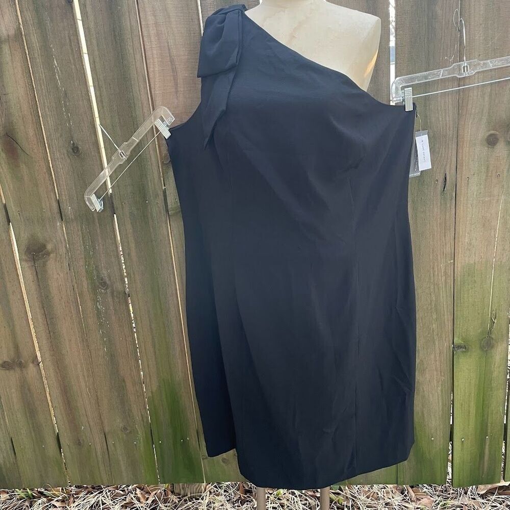 LANE BRYANT One Shoulder Bow DRESS Black 26 NWT - Picture 2 of 7